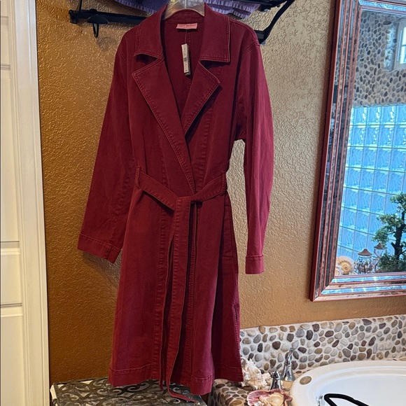 Lane Bryant Women's Red Denim Trench Coat - Picture 4 of 15